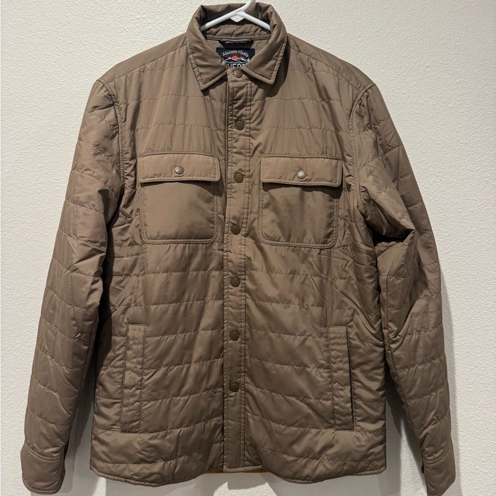 Faherty Men's Brown Quilted Shirt Jacket